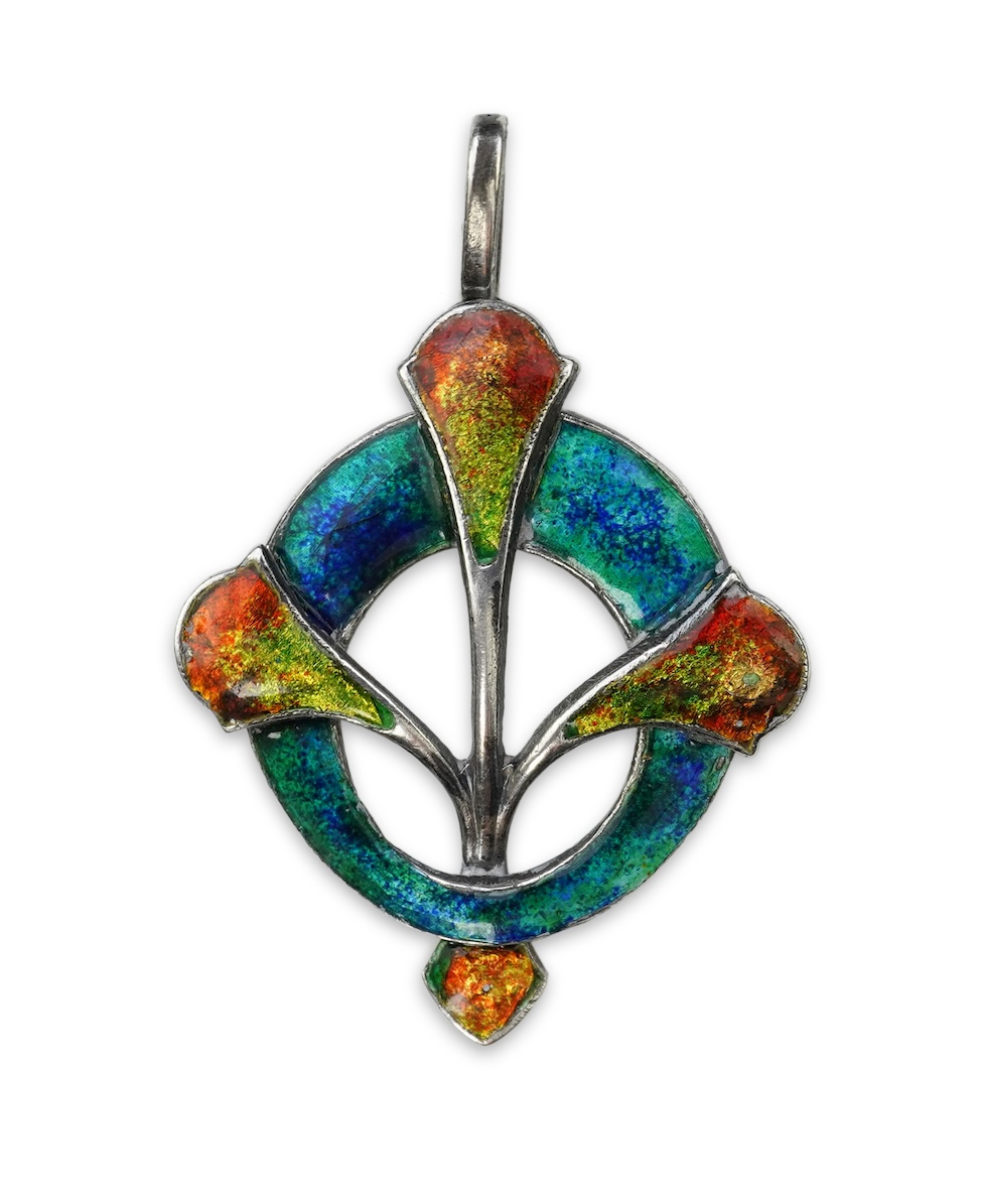 John Baker Bennett & Co., an Arts & Crafts silver and enamel pendant, circa 1905